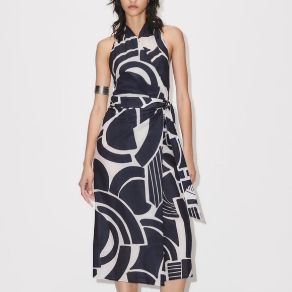 Zara | Nicole Printed Halter Dress - Picture 3 of 11